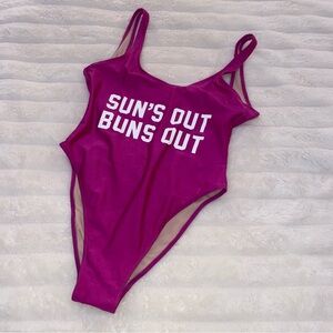 Dixperfect Women’s swimsuit bathing suit Sun’s Out Buns Out Size M Medium Pink